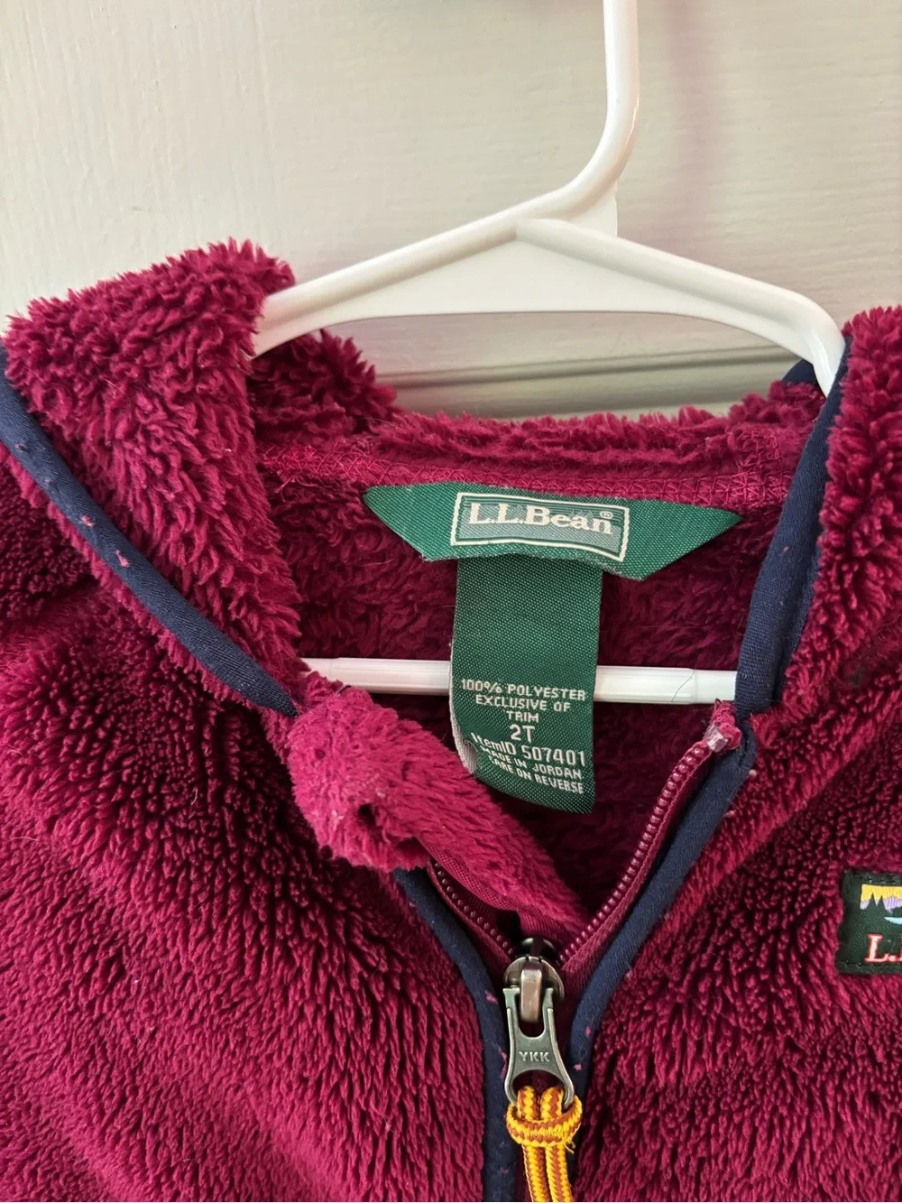 L.L. Bean Kids' Burgundy Plush Fleece Jacket